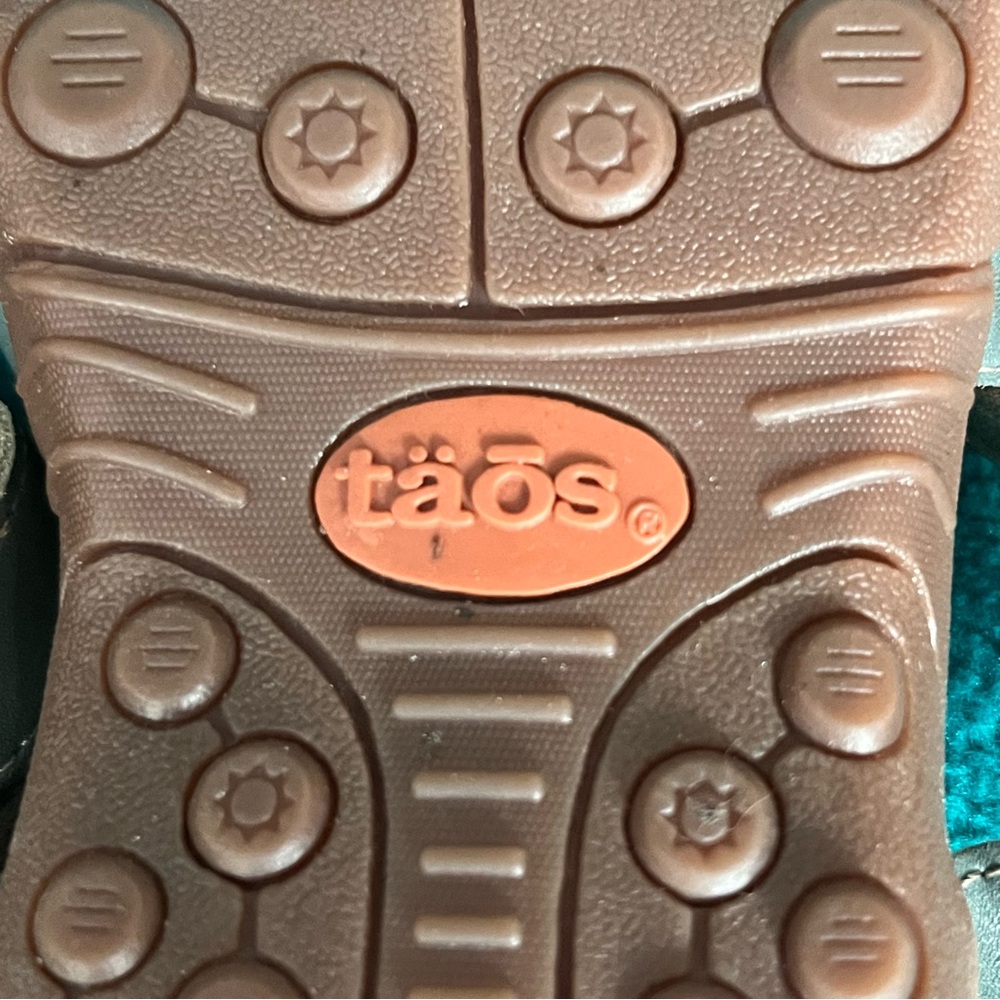 Taos Prize 3 Blue Gray Sandals with Orange Accents Sz 7 - Picture 8 of 10